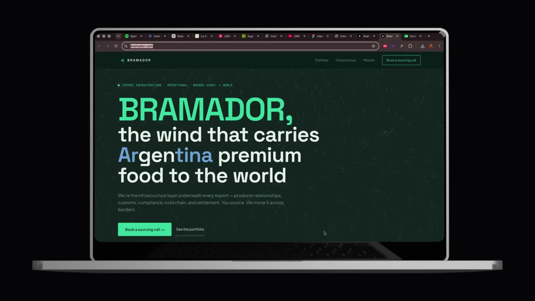 Bramador — hero website screenshot