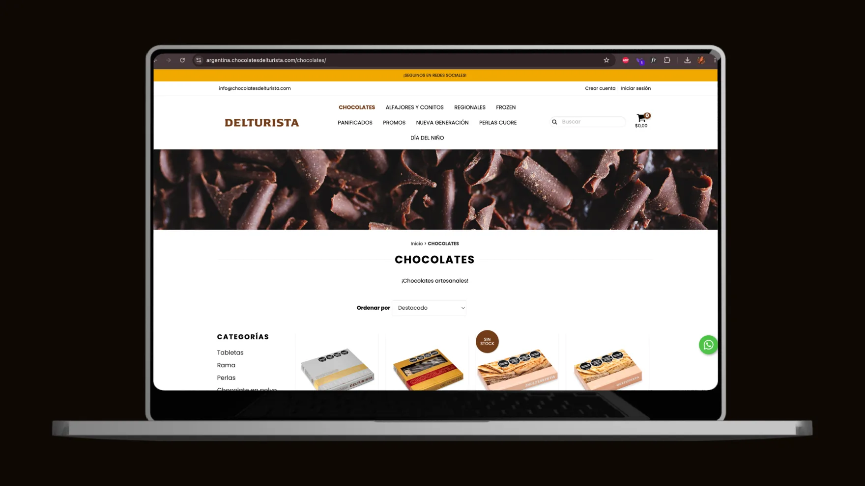 Chocolates del Turista — product page