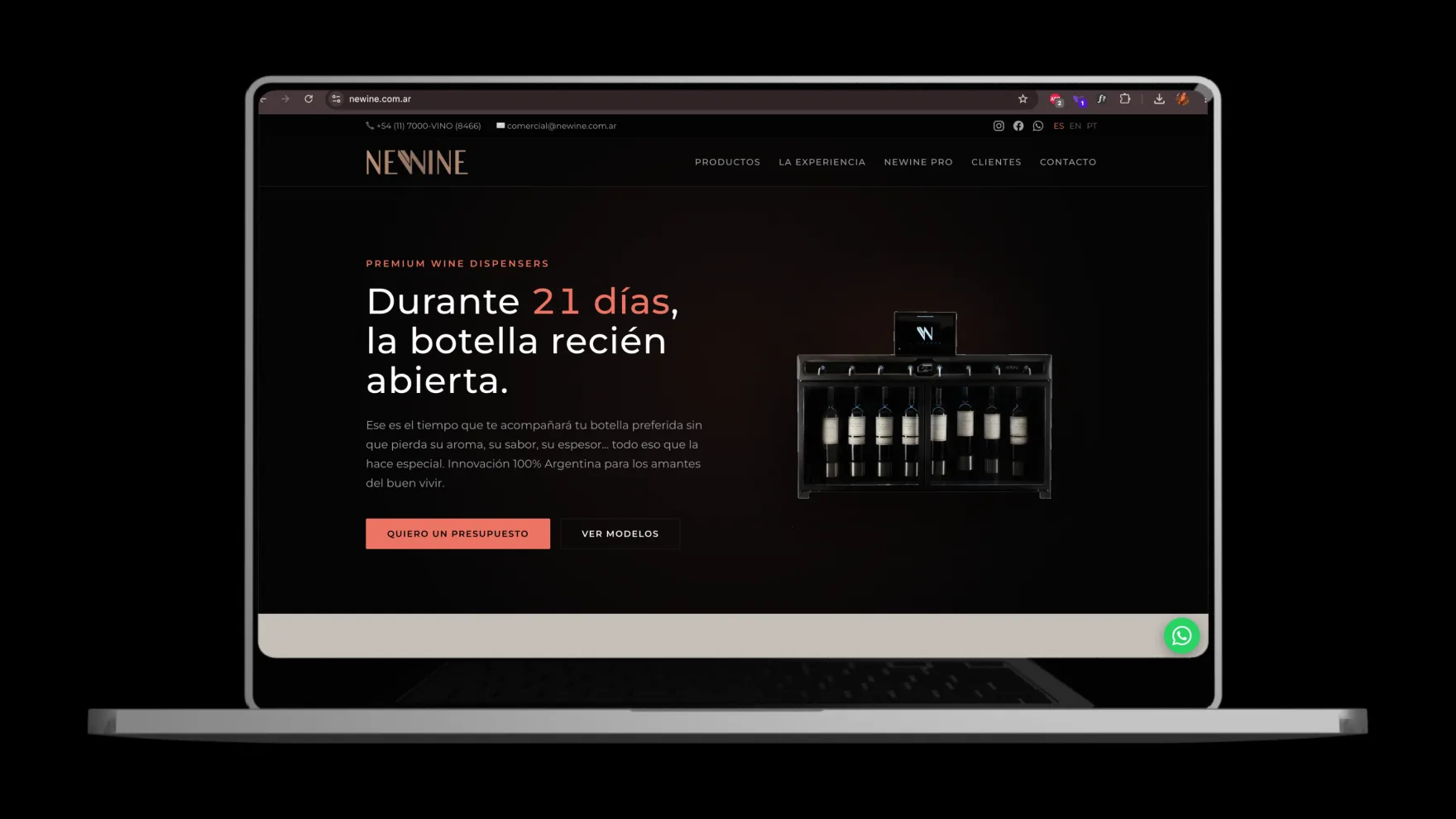 Newine — premium wine dispensers website