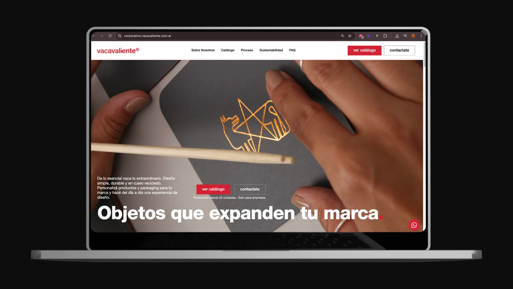 Vacavaliente — hero website screenshot